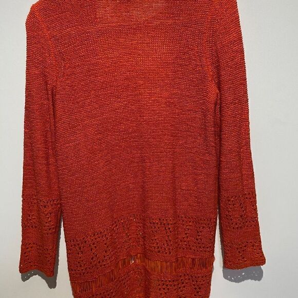 Michael Michael Kors Women's Fringe Hem Open Front Cardigan In Red Size XS - Picture 9 of 11